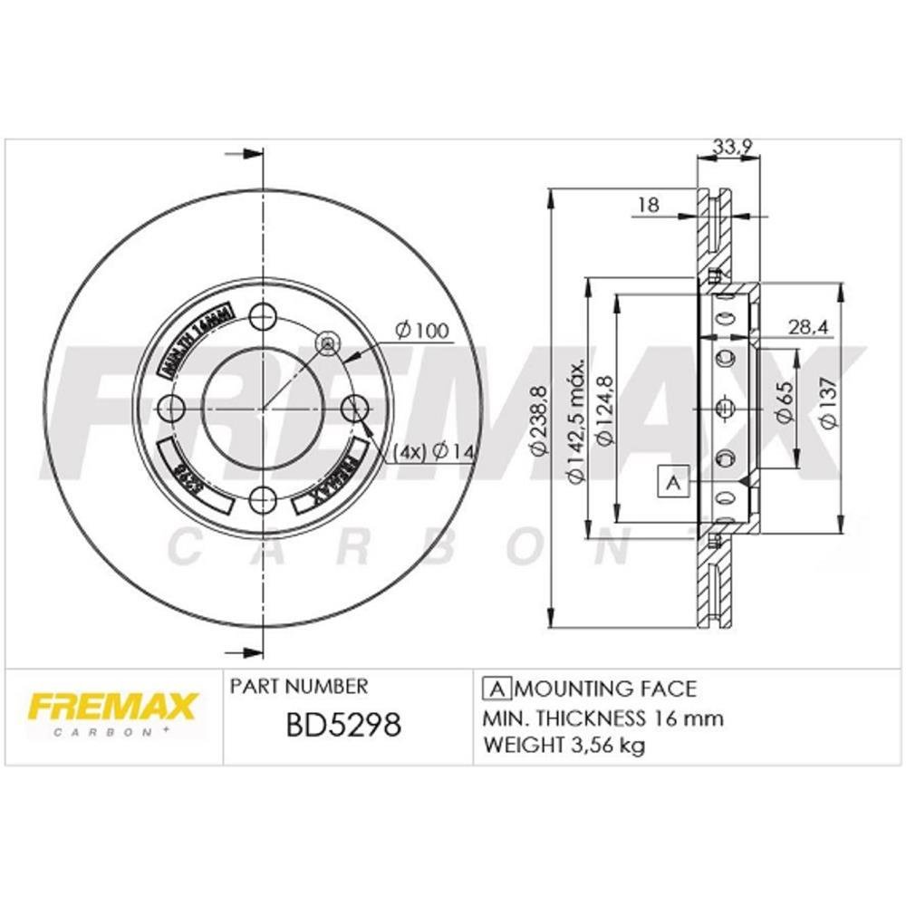 Disco De Freio Diant Vw Gol G5 G6 Fremax Bd5298