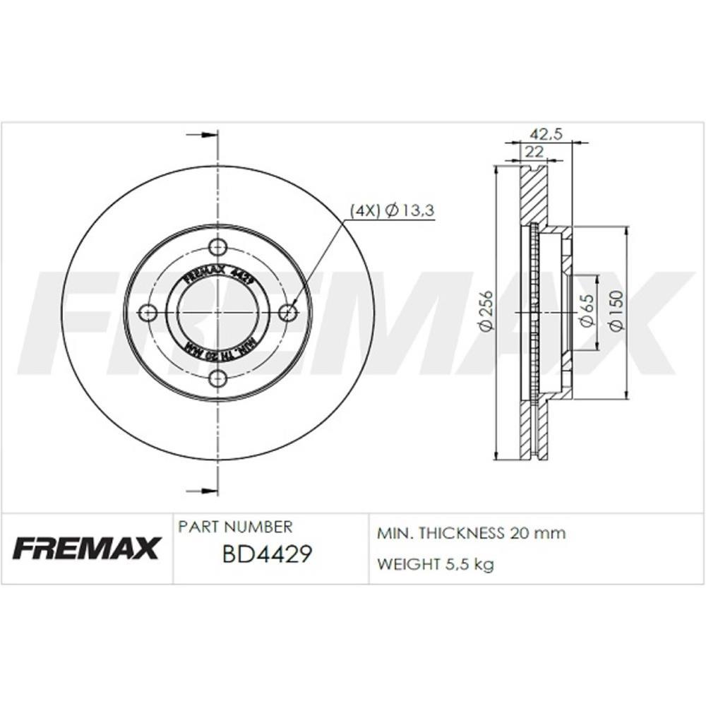 Disco Freio Dianteiro Chery Celler 2013 Fremax Bd4429