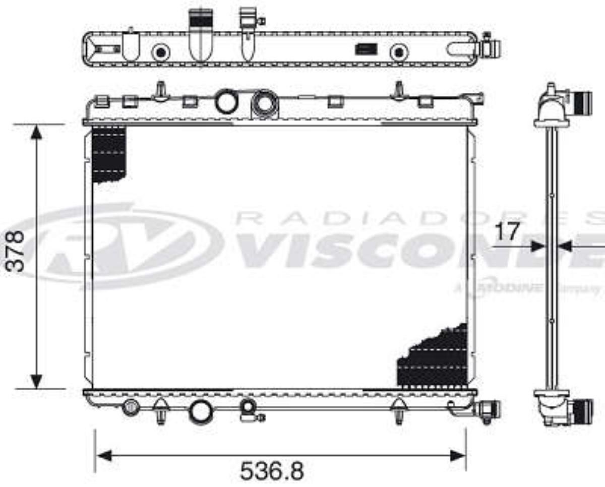 Radiador Picasso Xsara 206 307 2.0 1.6 1.0 2001/ Com Ar Cond Visconde Rv2751