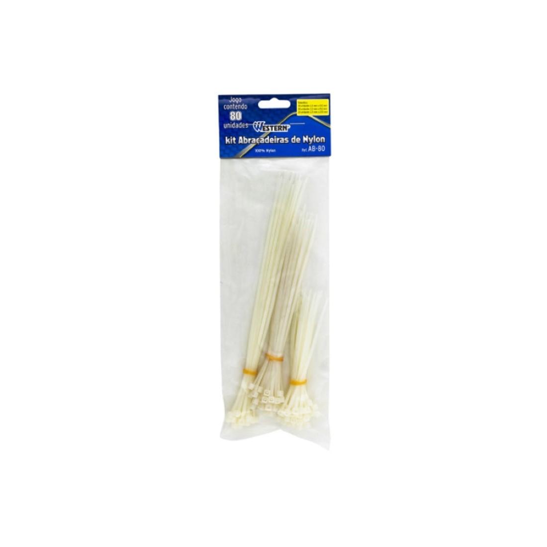 Kit Abracadeiras De Nylon 80 Pecas Western Ab80