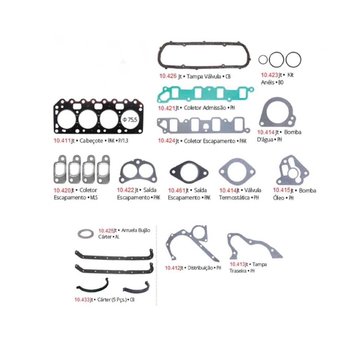 Junta Motor Fiesta Ka 1.3 8V Endura 1996 Ate 1999 Pathway 10410