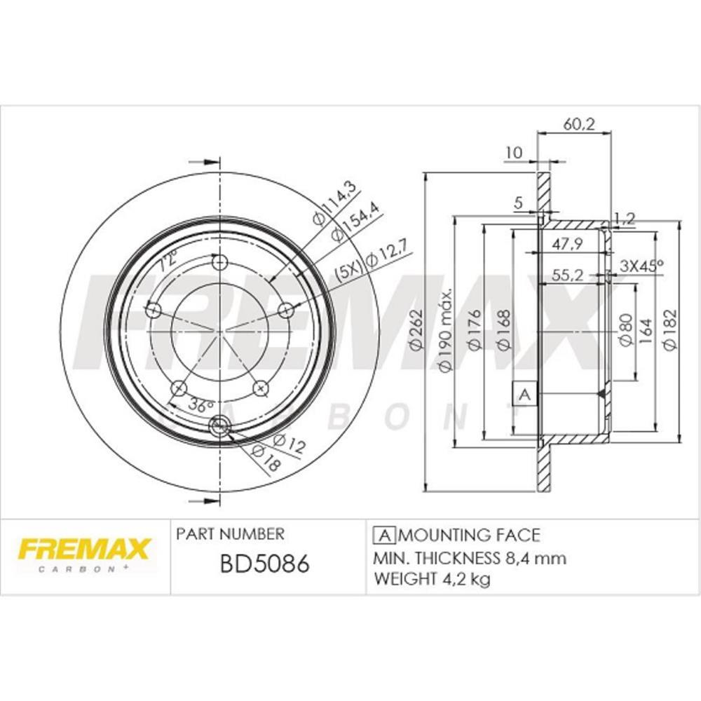 Disco Freio Traseiro Jeep Compass Mitsubishi Lancer Fremax Bd5086