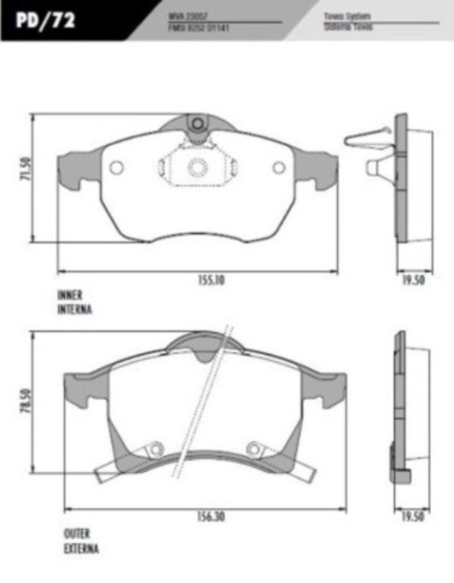 Pastilha De Freio Dianteira Astra Meriva Vectra Frasle Pd72