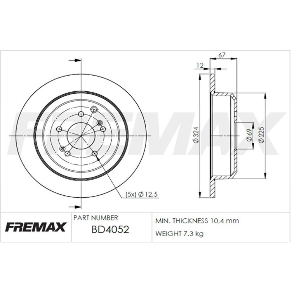 Disco Freio Traseiro Hyundai Vera Cruz Fremax Bd4052