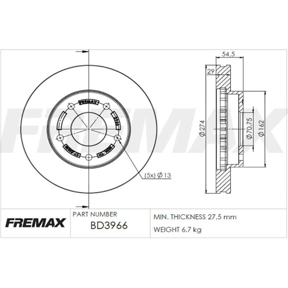 Disco De Freio Diant Blazer S10 Fremax Bd3966