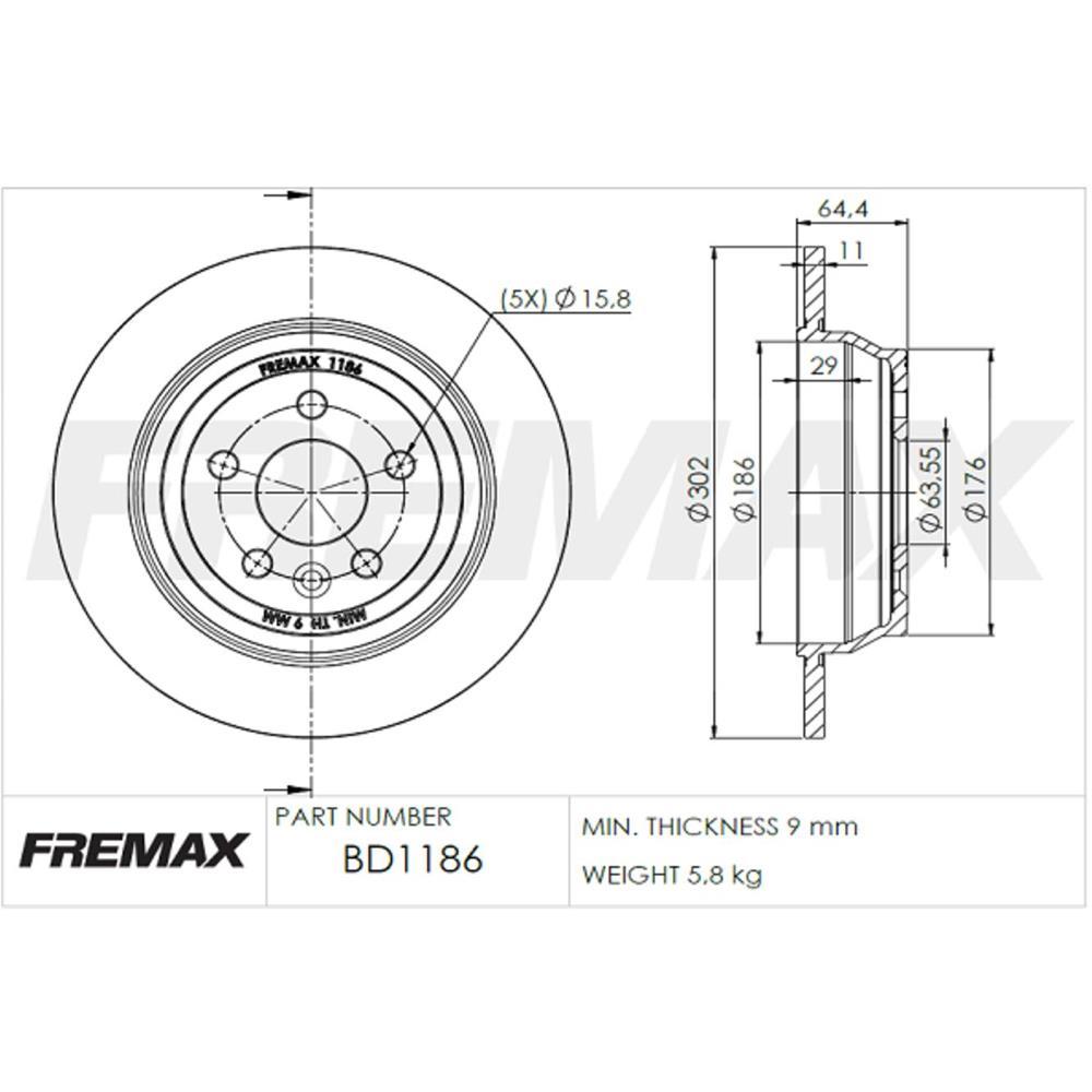 Disco Freio Traseiro Land Roverr Frreelander 2 Fremax Bd1186