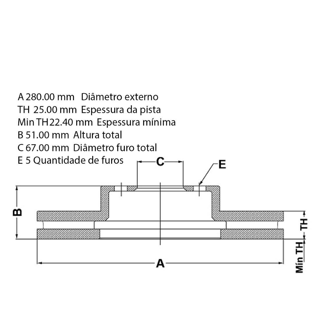 Disco Freio Dianteiro Mercedes Benz B200 Fremax Bd0108