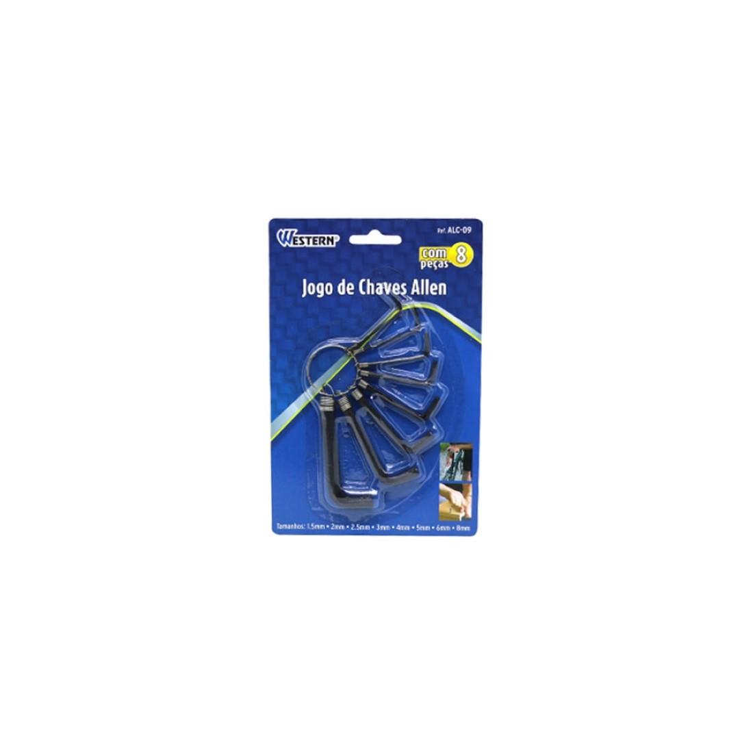 Jogo Chave Allen 1,5 A 8Mm 8 Pecas Western Alc09