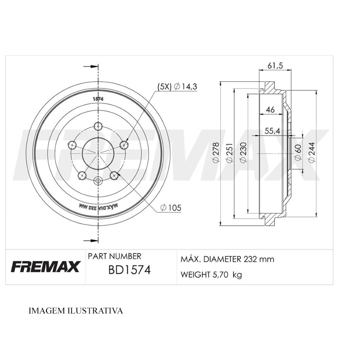 Disco Freio Traseiro Gm Tracker 2020/2022 Fremax Bd1574