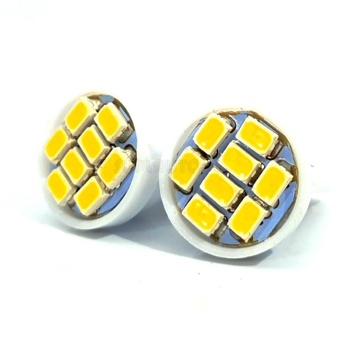 Kit Par Lampada T10 8 Led Branca Pingo Luz 6000K Vx 935104