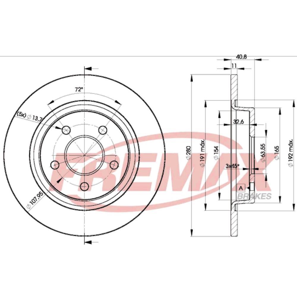 Disco De Freio Par Diant Volvo V50 S40 C70 C30 Fremax Bd3962