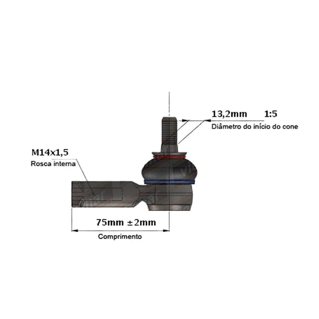 Terminal Direcao Direito Golf Audi A3 1996/ Viemar 335180