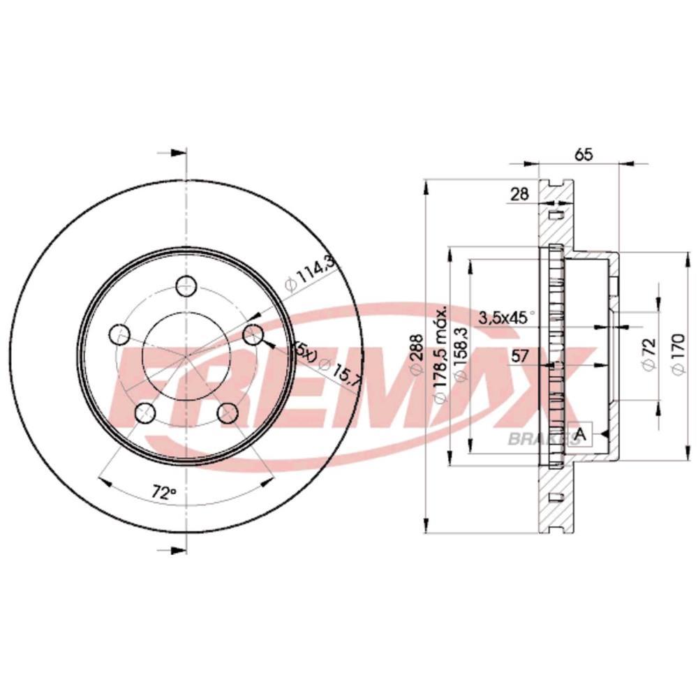 Disco Freio Dianteiro Jeep Cherokee Wrangler Fremax Bd5121