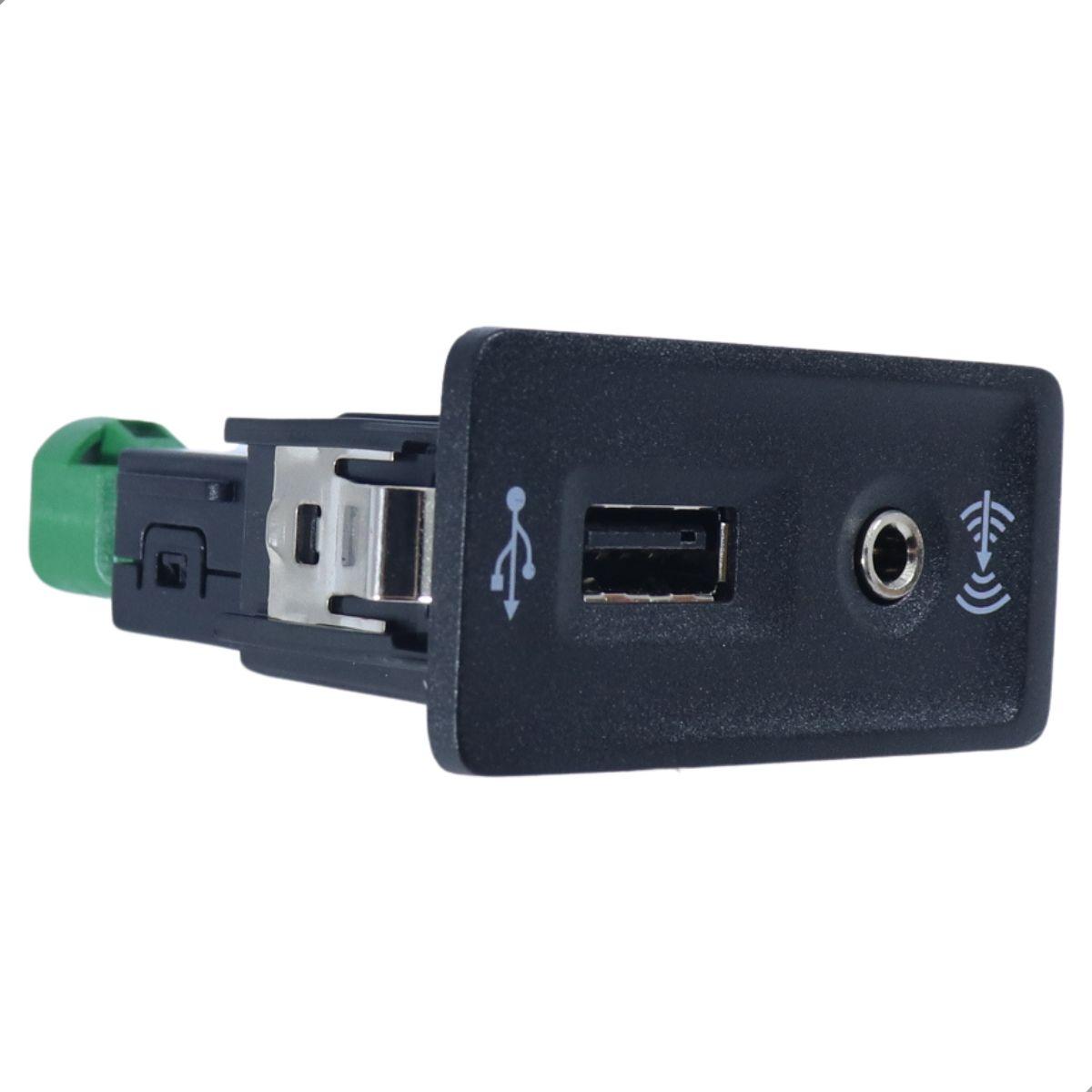 Conjunto Porta Usb Auxiliar Gol Fox Saveiro Vw 5Q0035726E