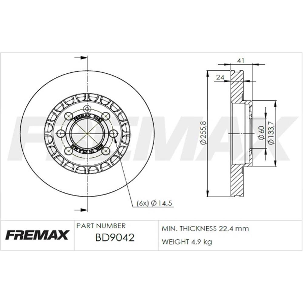 Disco De Freio Par Dianteiro Astra Vectra Fremax Bd9042