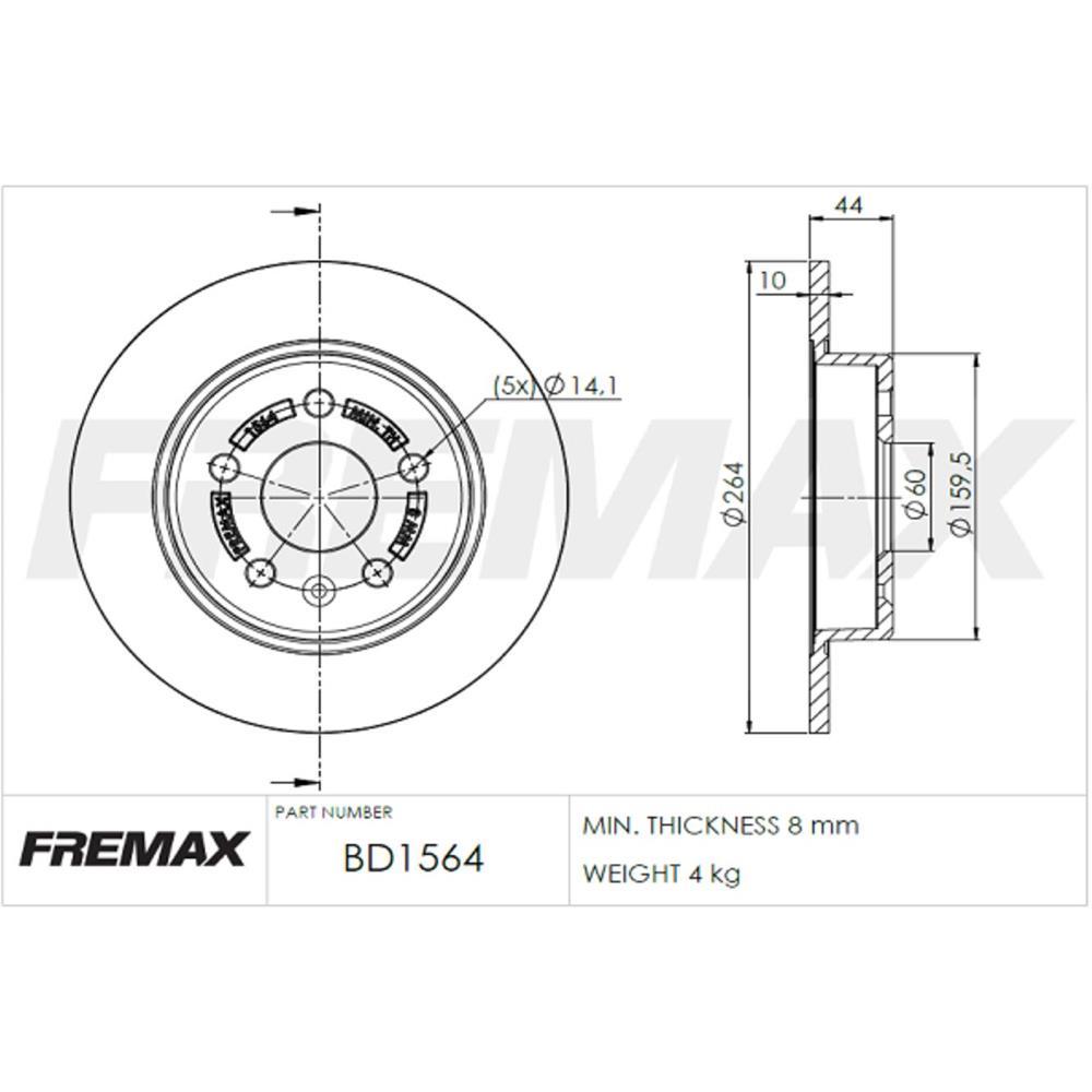 Disco Freio Traseiro Gm Cruze Turbo 2017 Fremax Bd1564