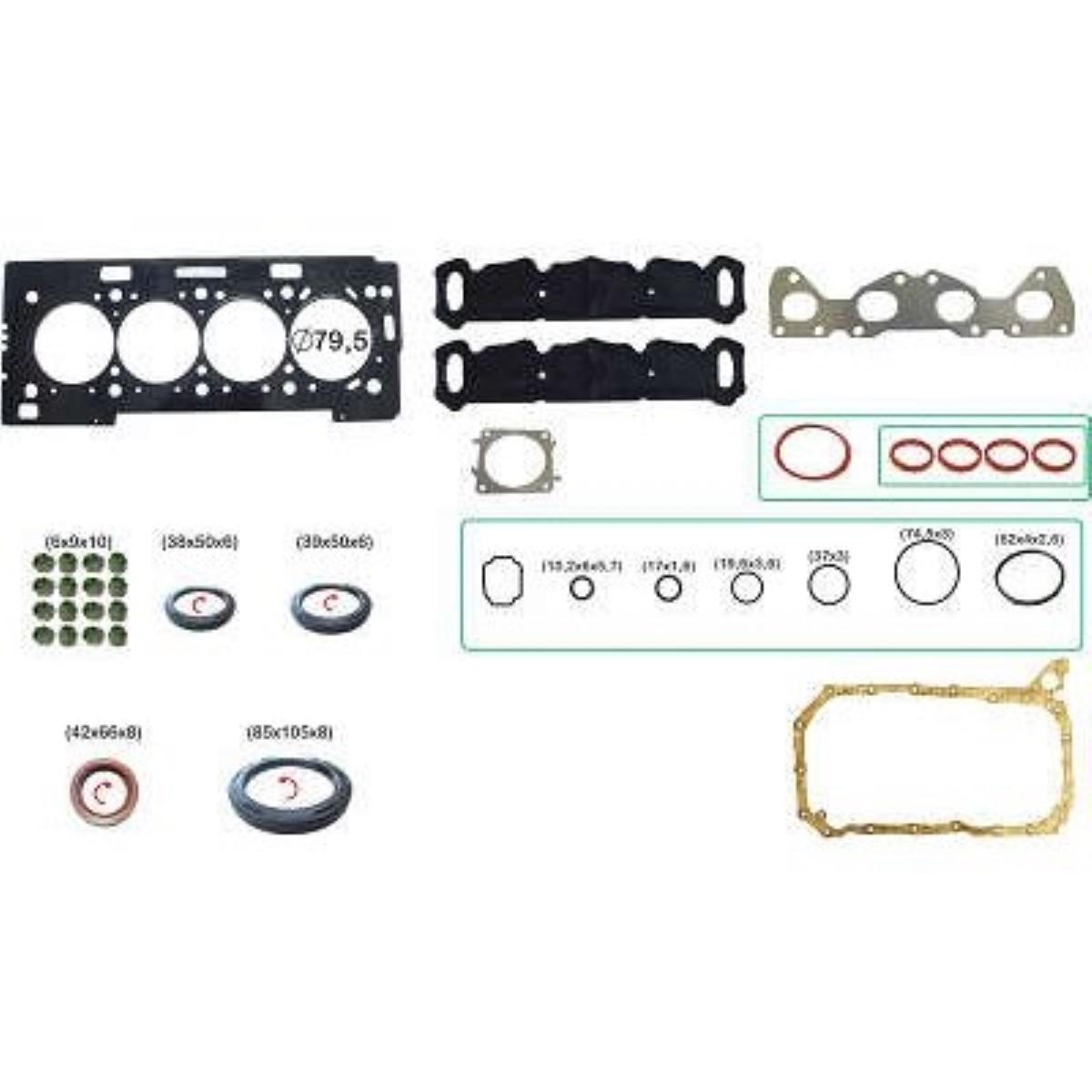 Junta Do Motor Peugeot 206 207 C3 Xsara 1.6 16V Com Retentor Bastos 15109604Pkr