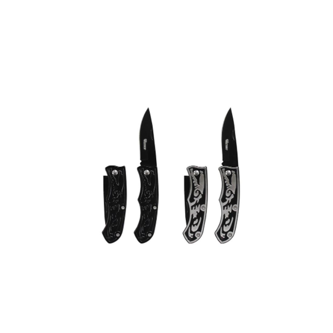 Canivete Dobravel 15Cm Aco Inox Preto Western Yg07