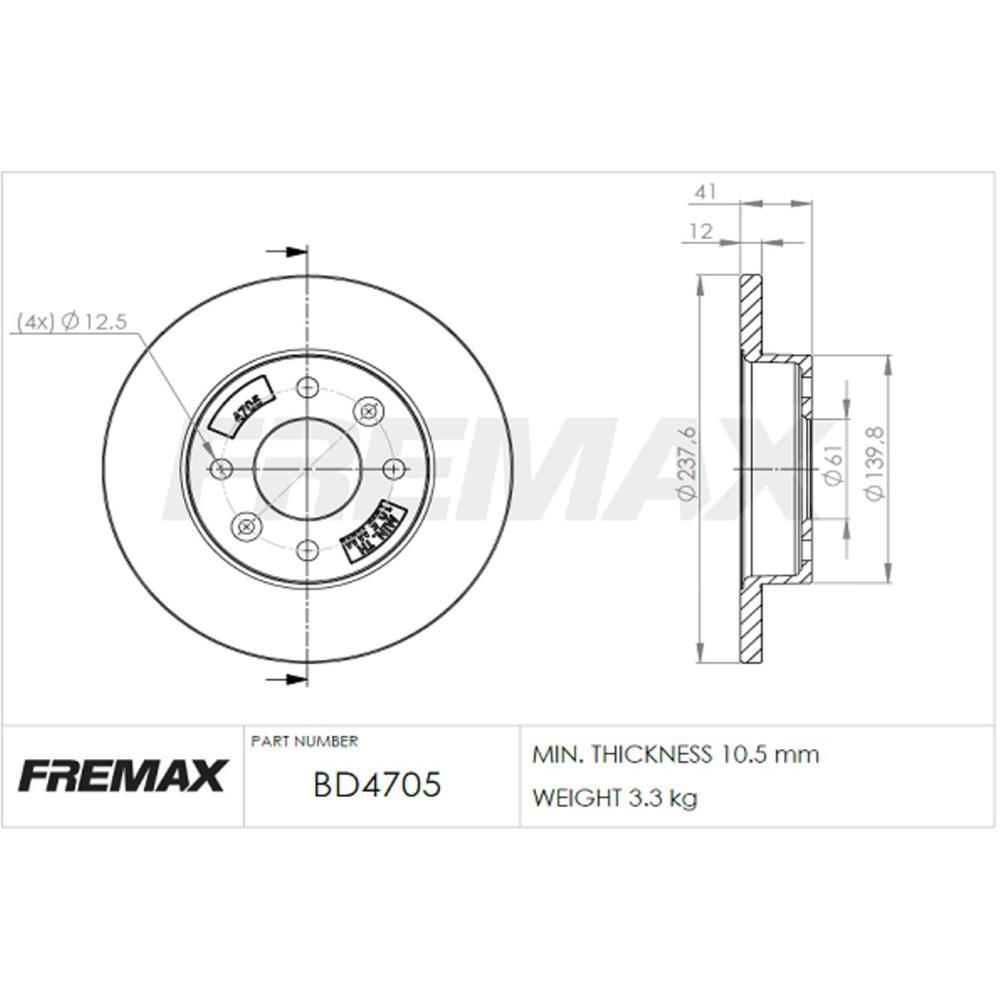 Disco De Freio Diant Clio Logan Megane Sandero Fremax Bd4705