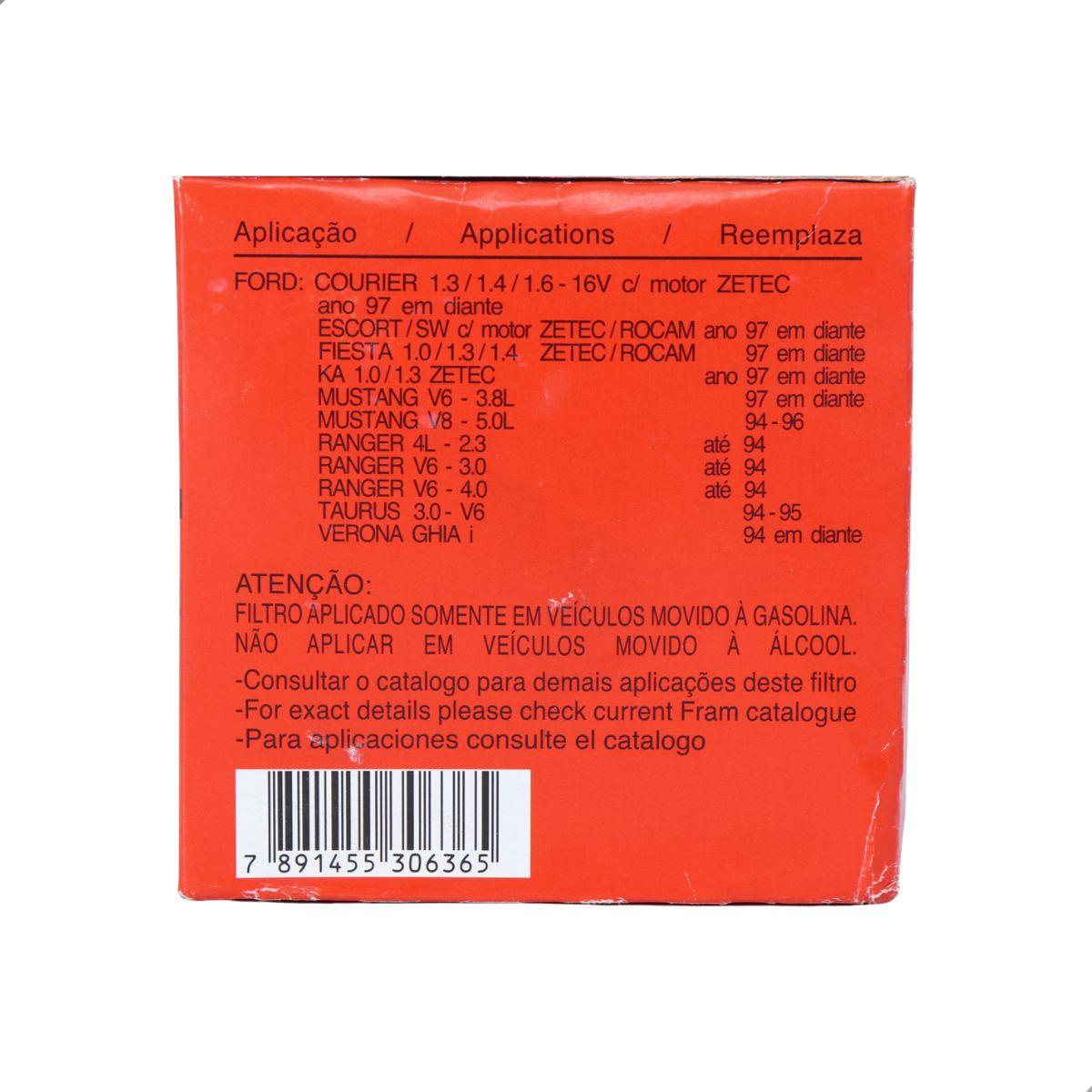 Filtro Combustivel Ford Fiesta Ka Ranger 93/07 Fram G3802A