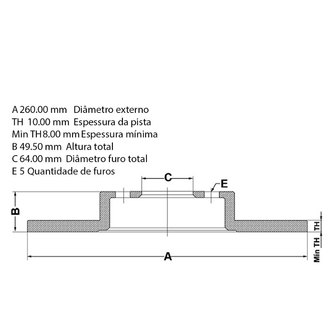 Disco Freio Traseiro Honda Accord Fremax Bd5252