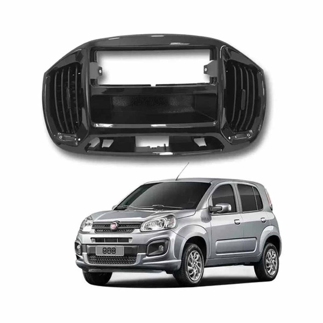 Moldura Central Painel Preto Fiat Uno 2015/ Fiat 100220813