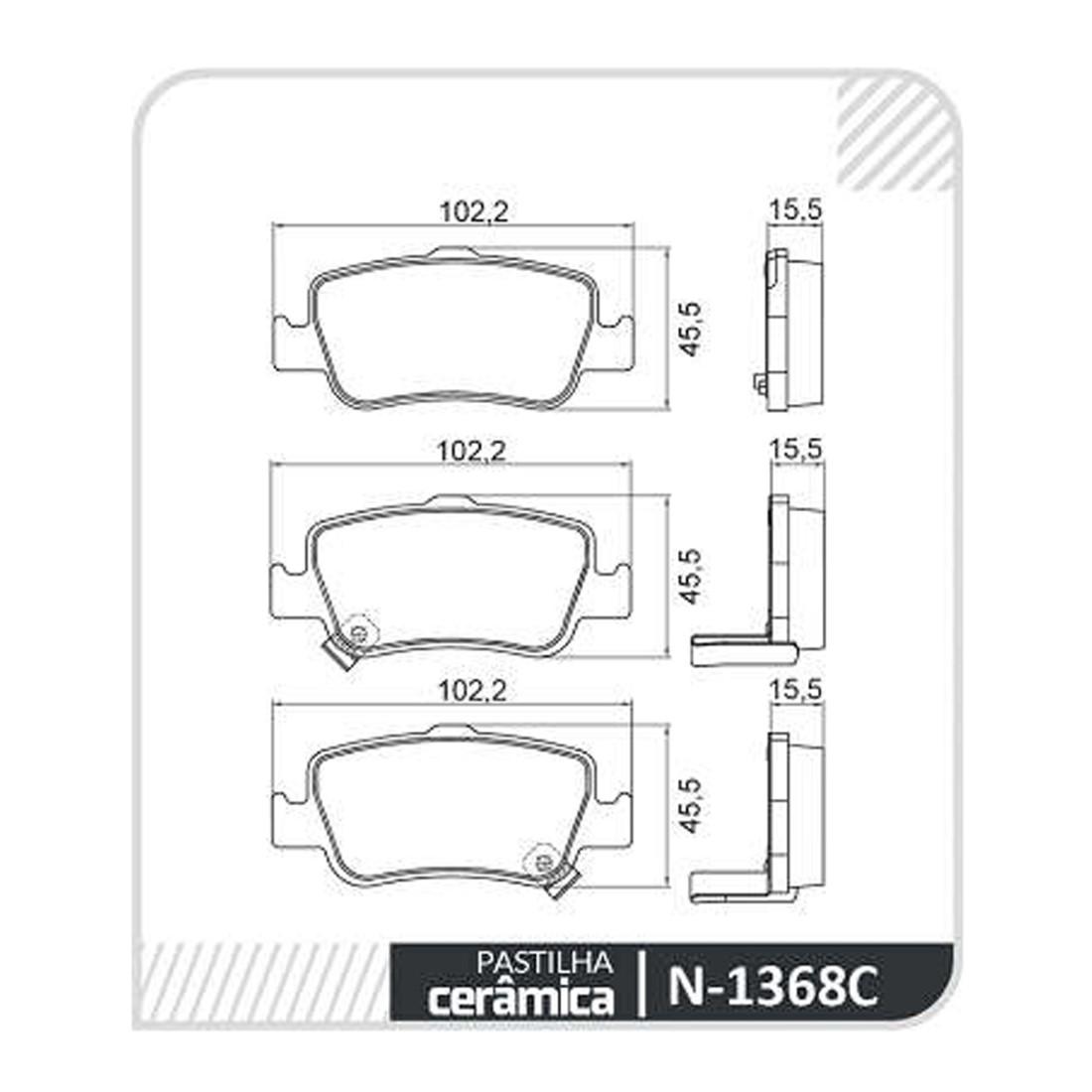 Pastilha Freio Trraseira Toyota Auris Corolla Cobreq N1368C