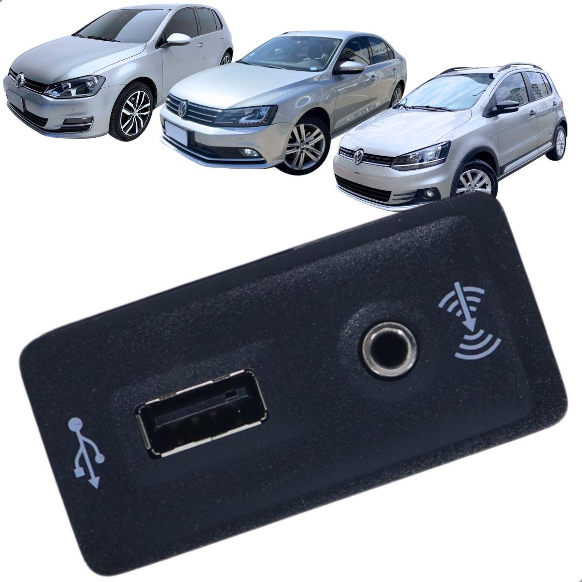 Conjunto Porta Usb Auxiliar Gol Fox Saveiro Vw 5Q0035726E