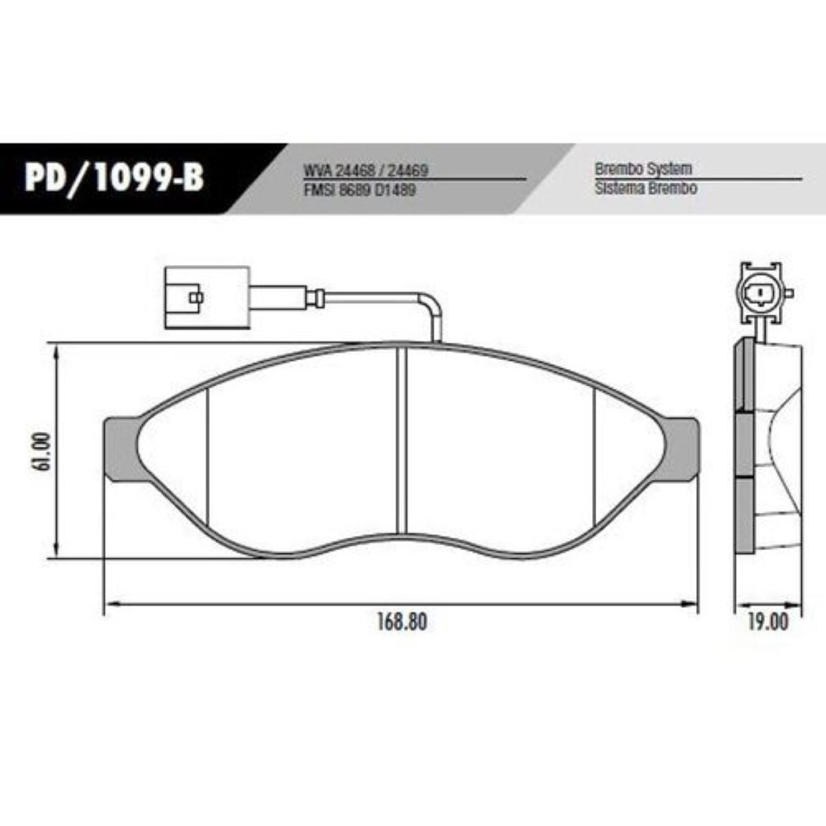 Pastilha De Freio Diant Ducato Boxer 2006/ Frasle Pd1099B