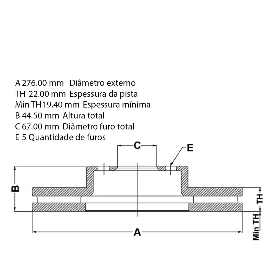 Disco Freio Dianteiro Mercedes Benz A200 B170 B180 Fremax Bd0111