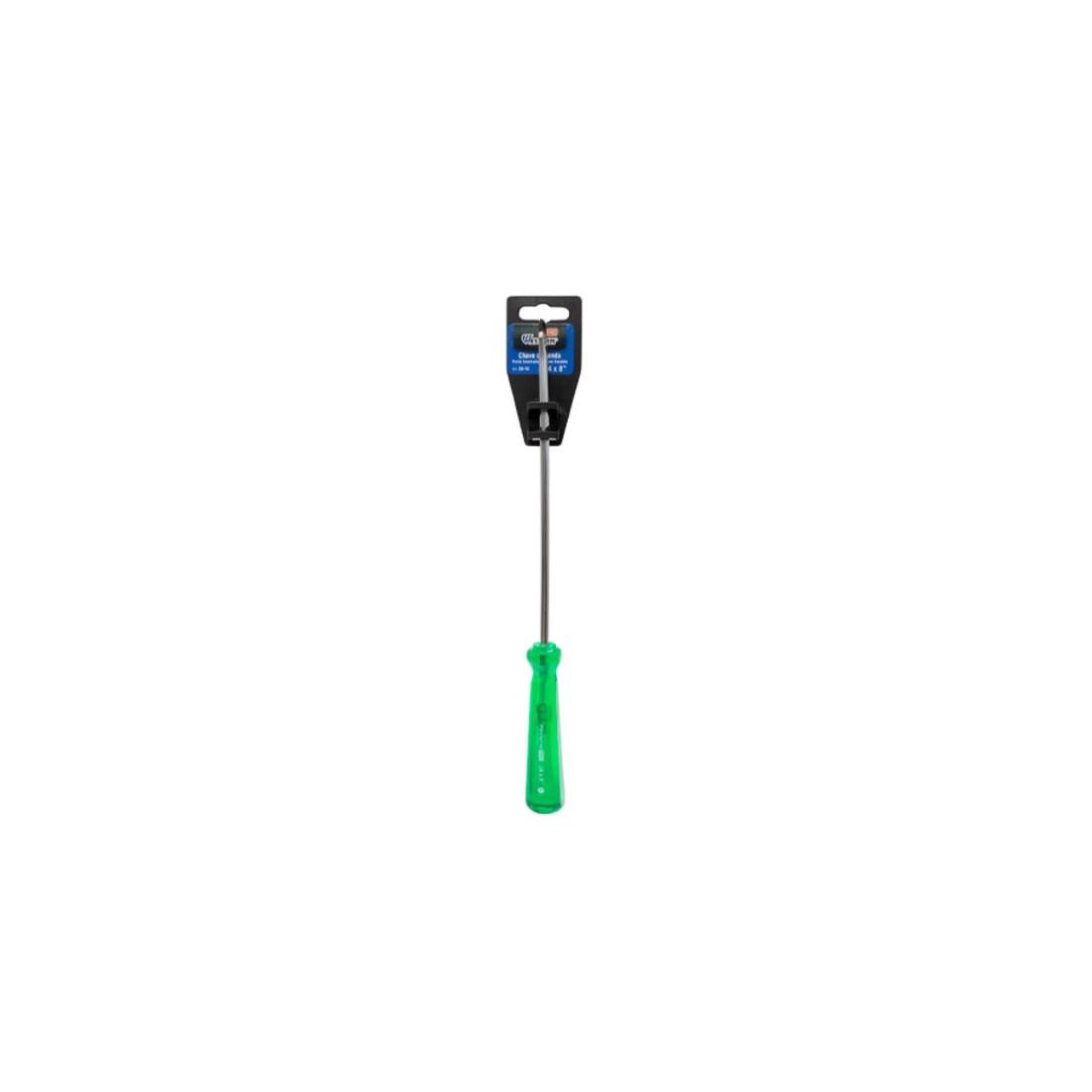 Chave Fenda Verde 1/4X8" 31Cm Ponta Iamantada Western 36-14