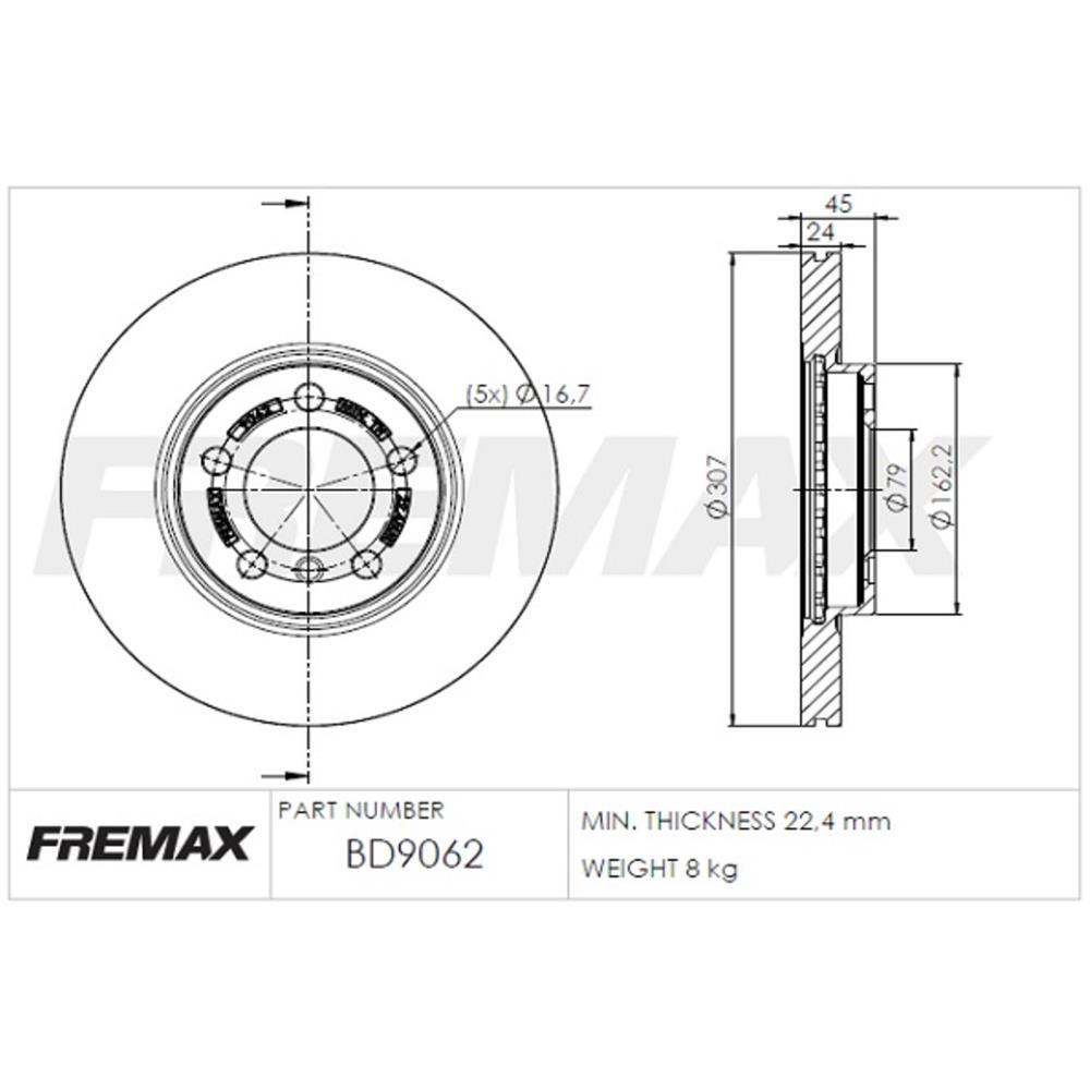 Disco Freio Dianteiro Mini Cooper 2012 2015 Fremax Bd9062