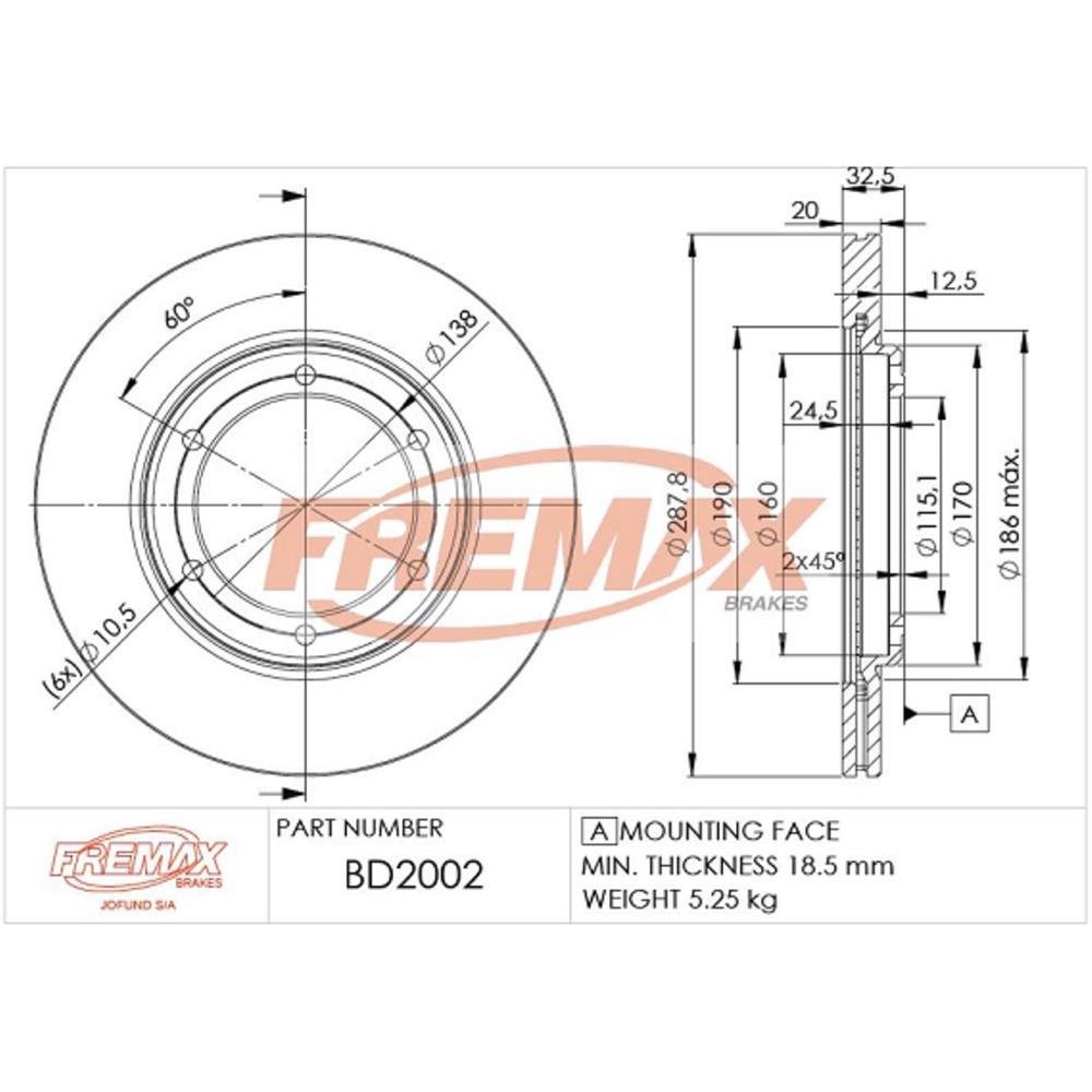 Disco Freio Traseiro Tac Strak 2010 Fremax Bd2002