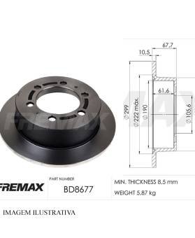 Disco Freio Traseiro Ssangyong Korando Musso Fremax Bd8677