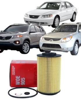 Filtro De Óleo Hyundai Vera Cruz Azera Sorento Wega Woe905