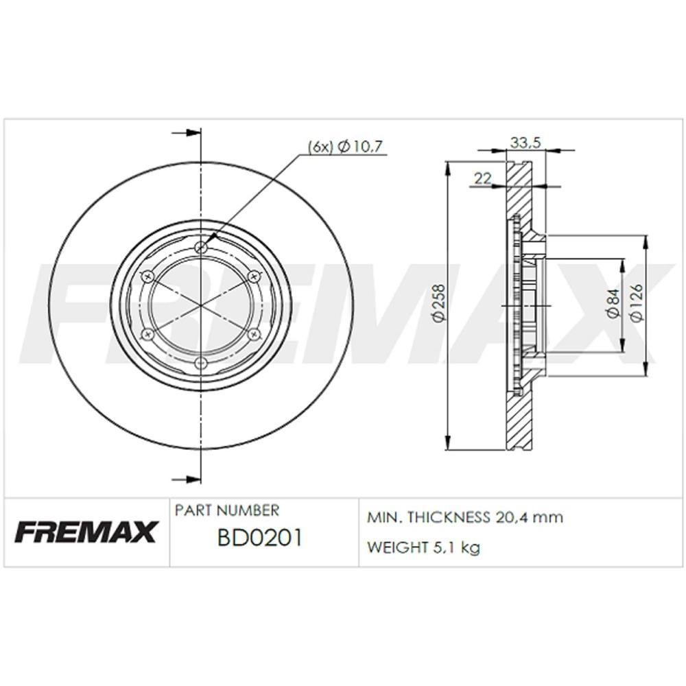 Disco De Freio Dianteiro Mitsubishi L200 1989/ Fremax Bd0201