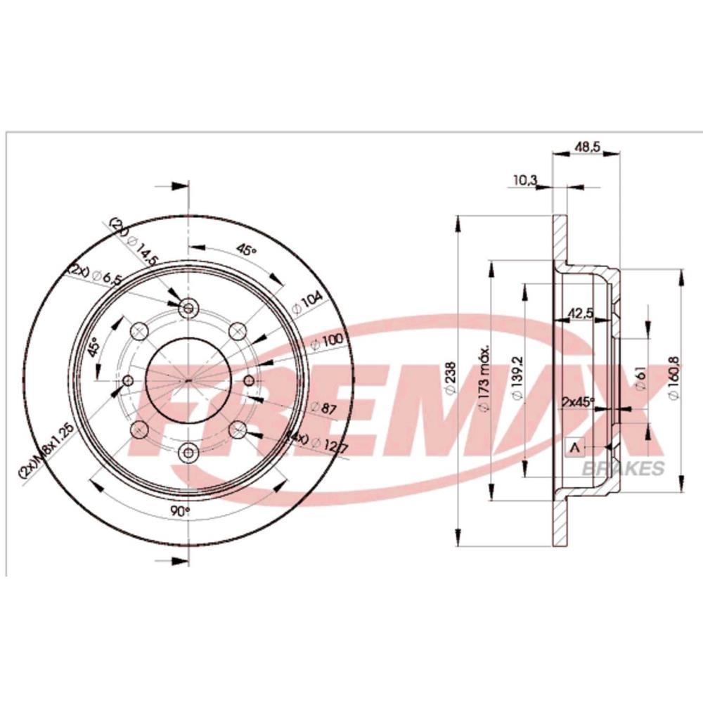 Disco De Freio Traseiro Honda Civic Coupe Fremax Bd1703