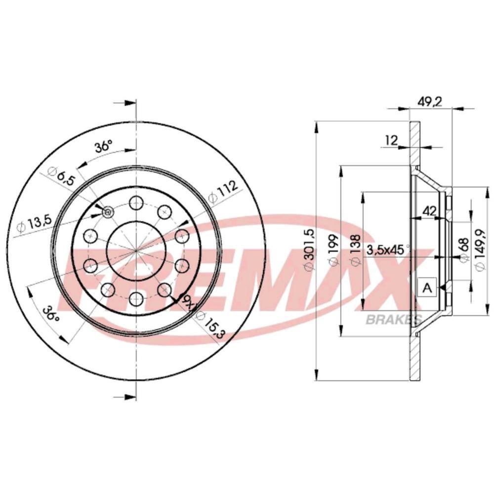 Disco Freio Traseiro Audi A6 2.4 2.7 2.8 3.0 3.2 4.2 Fremax Bd5313