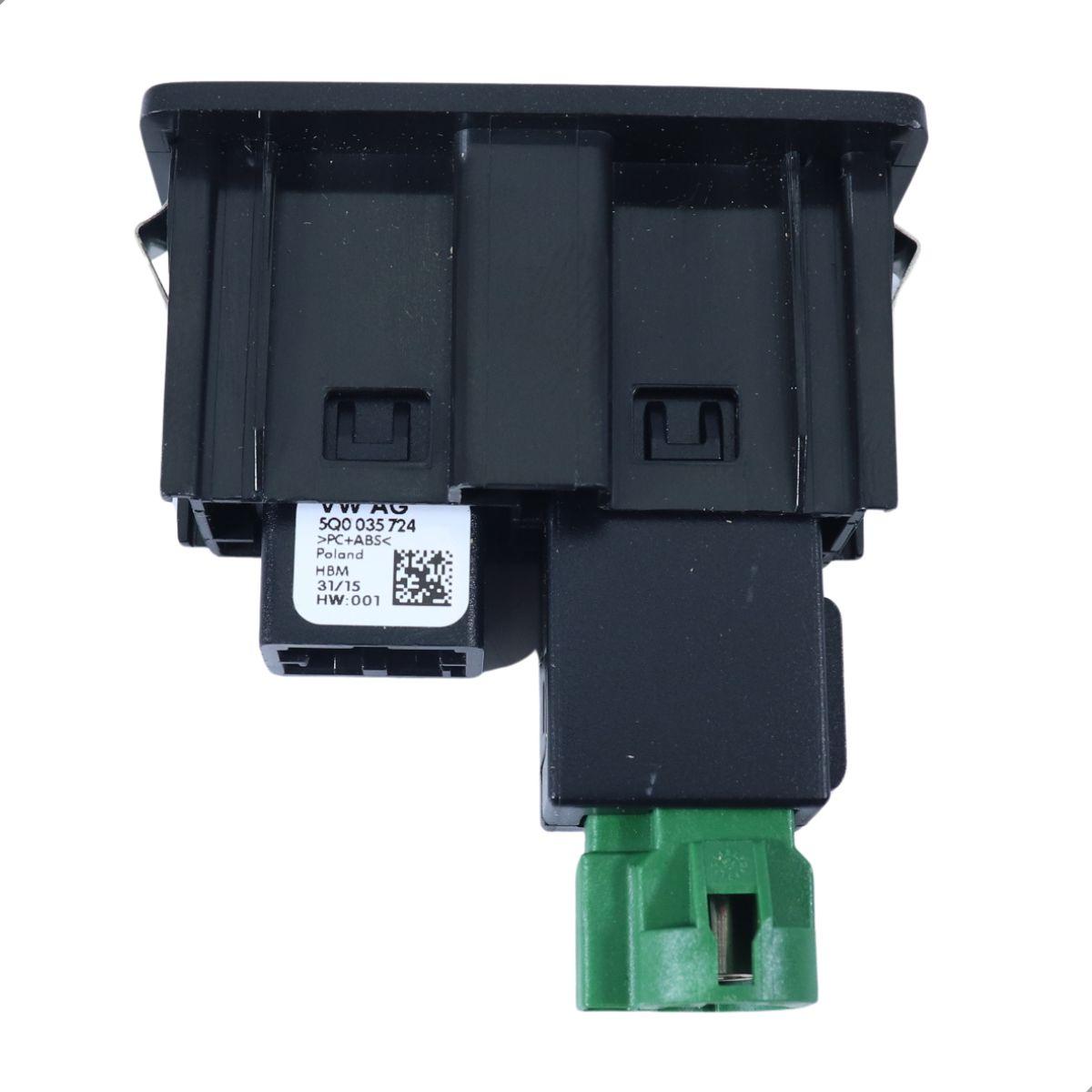 Conjunto Porta Usb Auxiliar Gol Fox Saveiro Vw 5Q0035726E