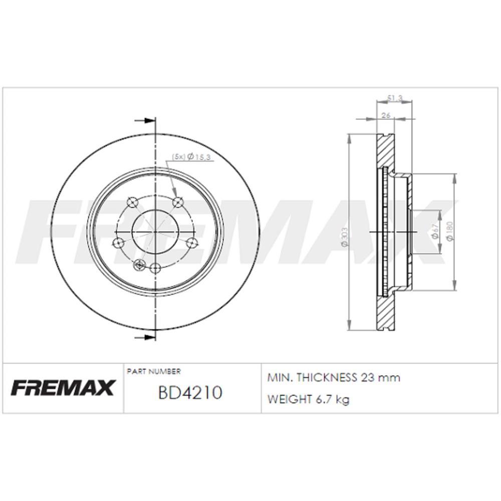 Disco Freio Dianteiro Mb Classe Ml320 3.2 1998/2002 Fremax Bd4210