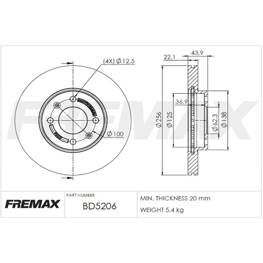 Disco De Freio Dianteiro Hb20 2013/ 1.6 Fremax Bd5206