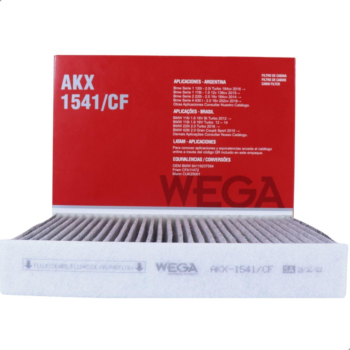 Filtro Cabine Bmw Serie 1 2 3 M Wega Akx1541/Cf