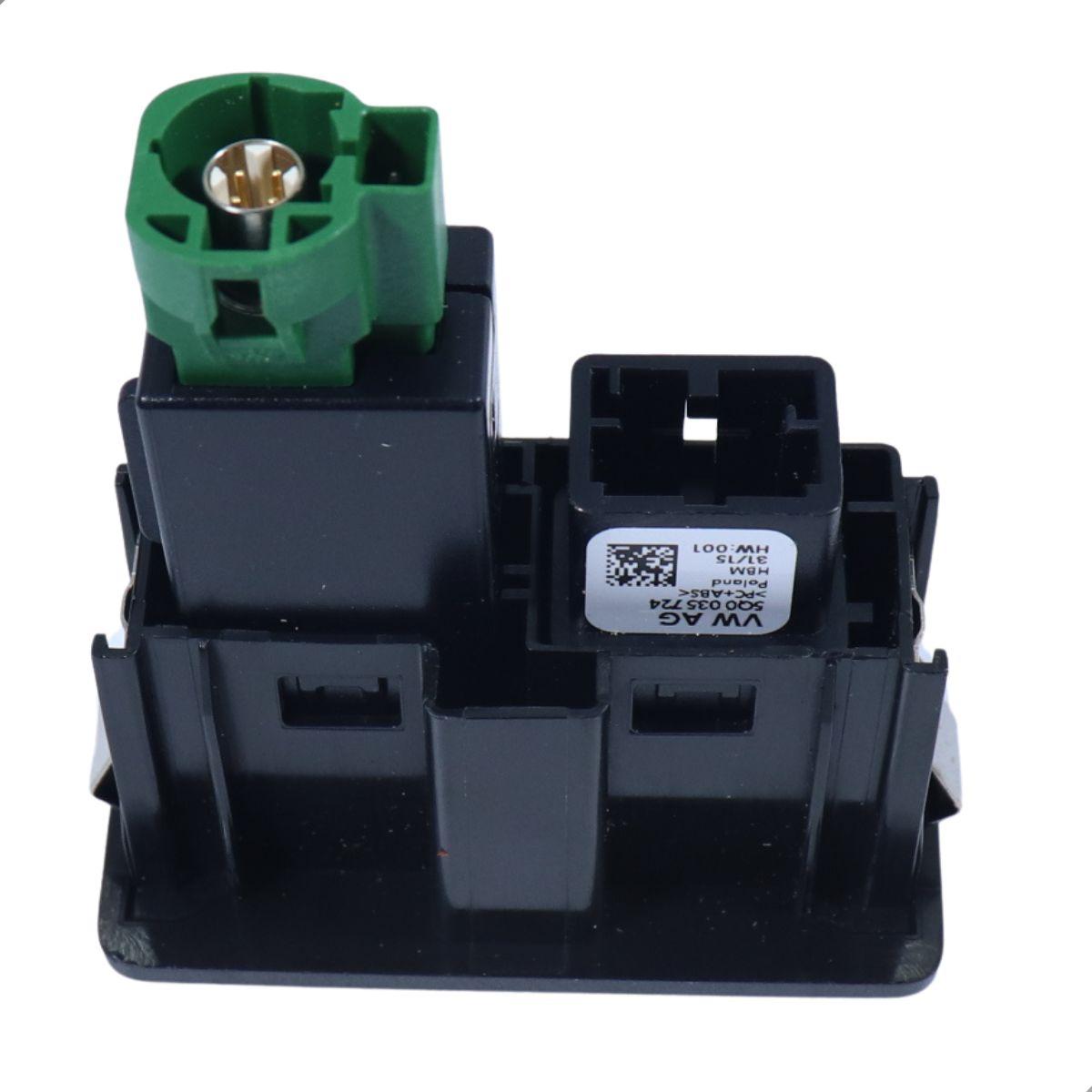 Conjunto Porta Usb Auxiliar Gol Fox Saveiro Vw 5Q0035726E
