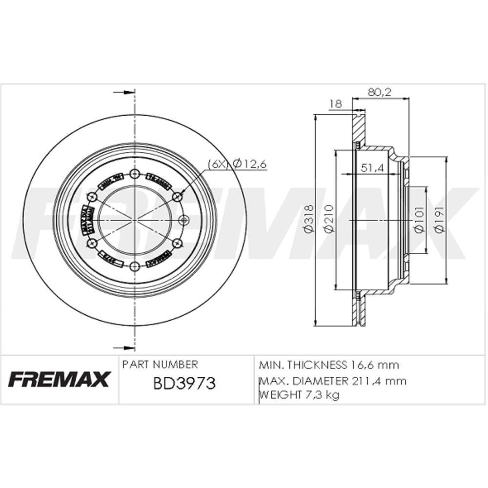 Disco Freio Traseiro Gm Trailblazer 2013 2017 Fremax Bd3973