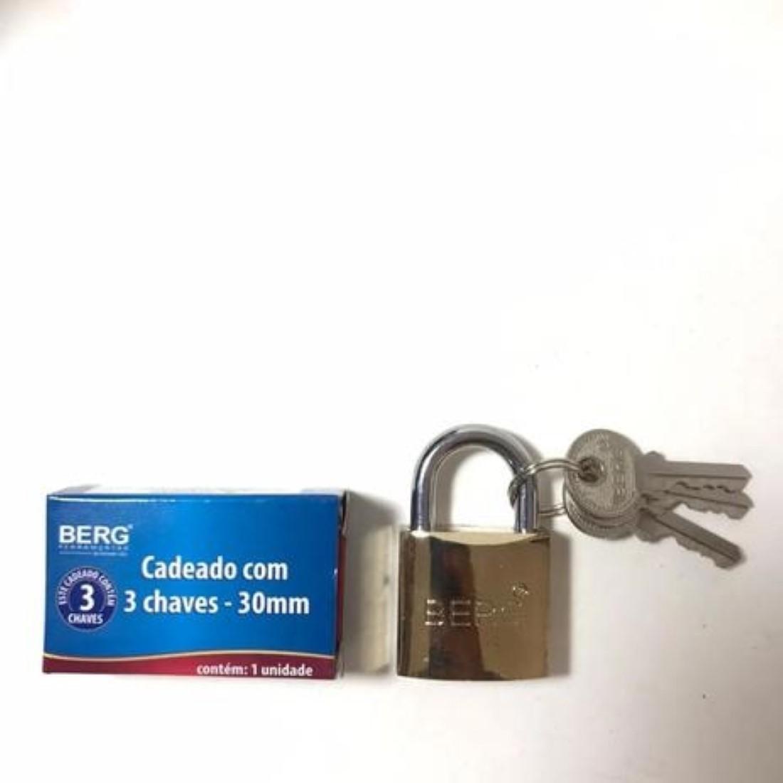 Cadeado Com 3 Chaves 30Mm Berg Western 6010030
