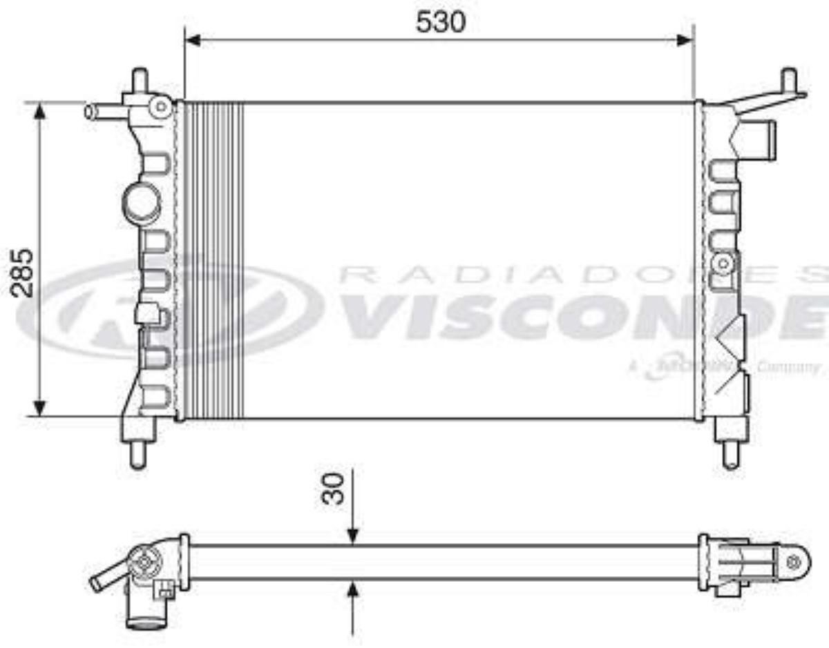 Radiador Corsa 1.0 1.6 1.4 1994/ Sem Ar Visconde Rv2216