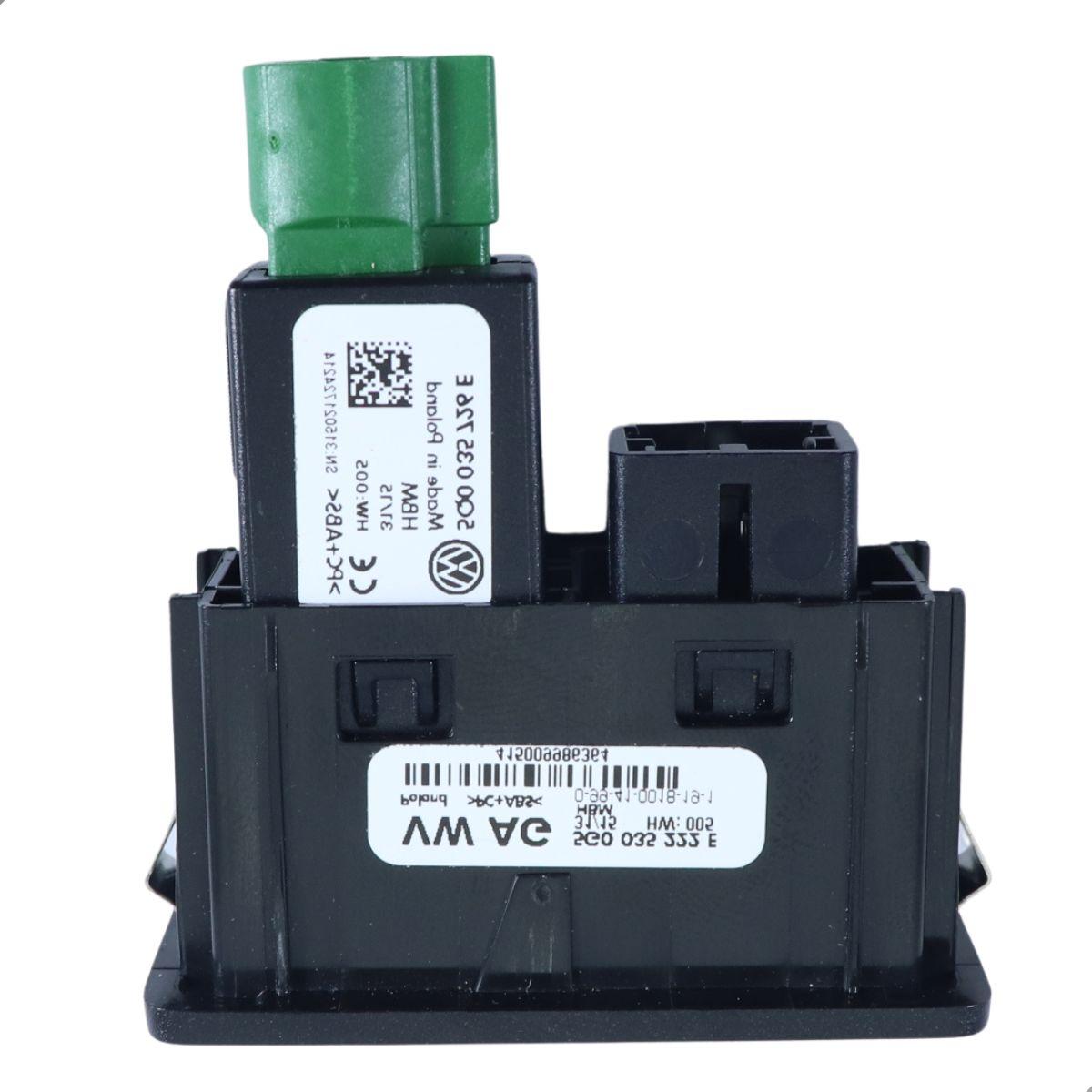 Conjunto Porta Usb Auxiliar Gol Fox Saveiro Vw 5Q0035726E