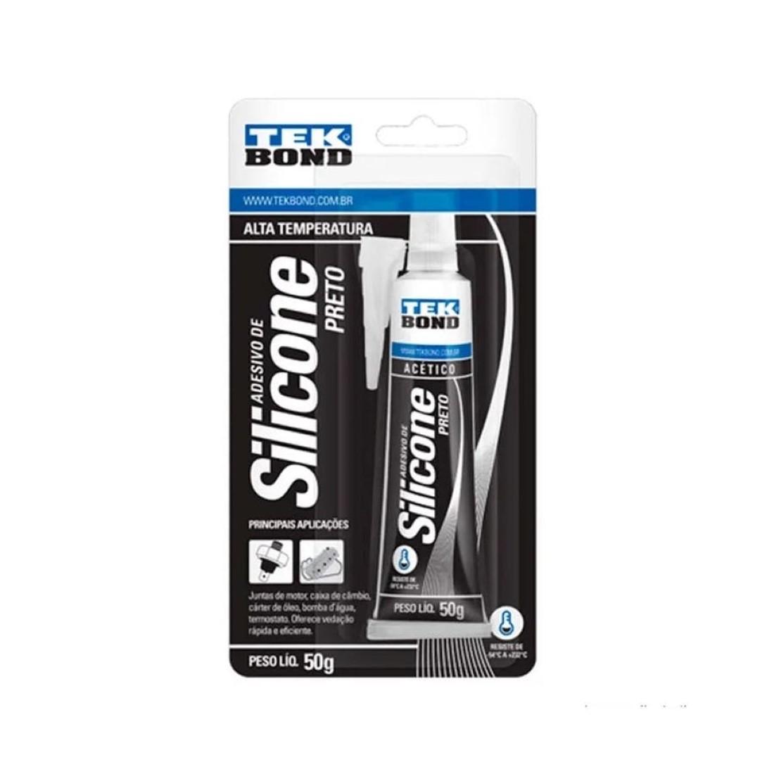 Silicone Acetico Preto Alta Temp 50G Tekbond 22024001202