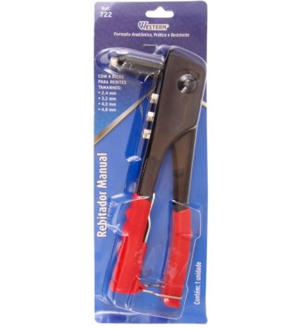 Alicate Rebitador Manual 24Cm Preto Vermelho Western 722