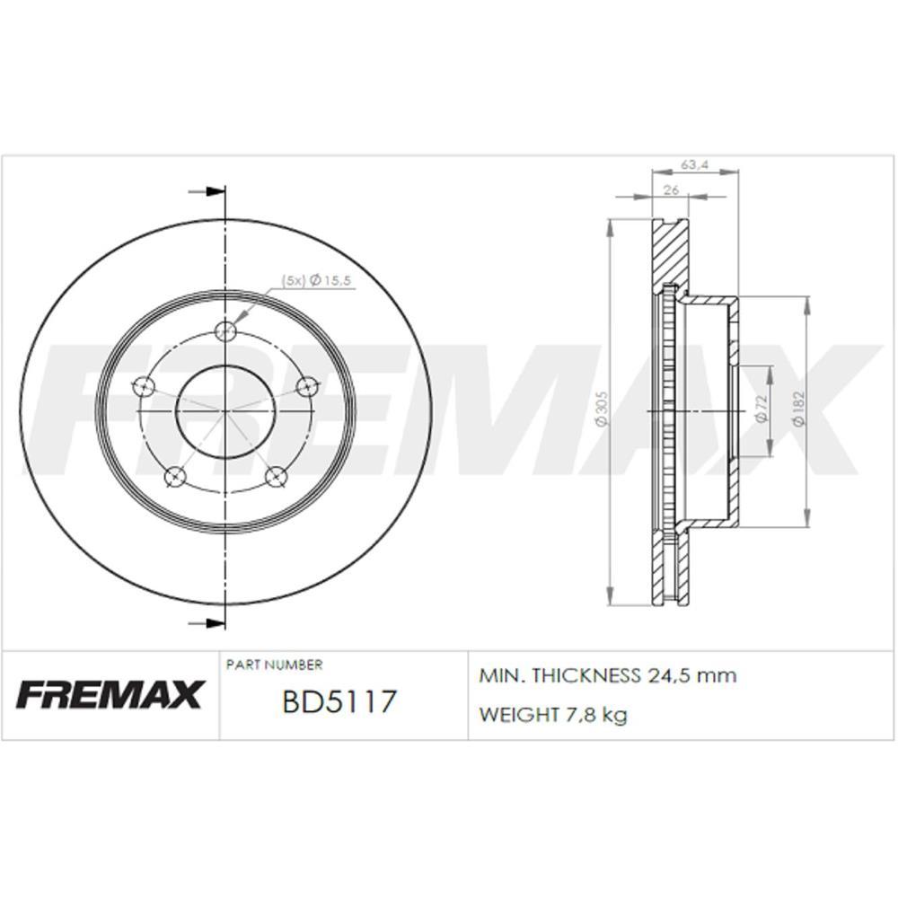 Disco De Freio Dianteiro Cherokee 4.0 Grand Cherokee 4.7 Fremax Bd5117 Par